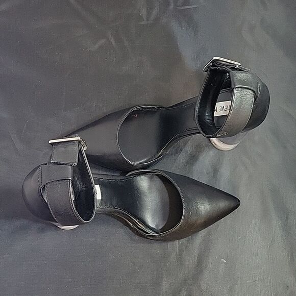 STEVE MADDEN MARGOT ANKLE STRAP CLEAR HEEL POINTED TOE WOMEN"S SHOE - Picture 9 of 15